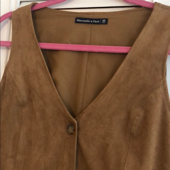 Abercrombie Brown Suede Button Up Dress - Picture 2 of 6